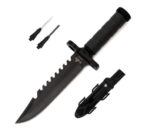 CUCHILLO TÁCTICO MILITAR DE SUPERVIVENCIA CON PEDERNAL