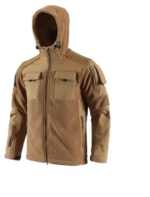 CHAQUETA TÁCTICA DE POLAR CON CAPUCHA COLOR COYOTE - Imagen 4